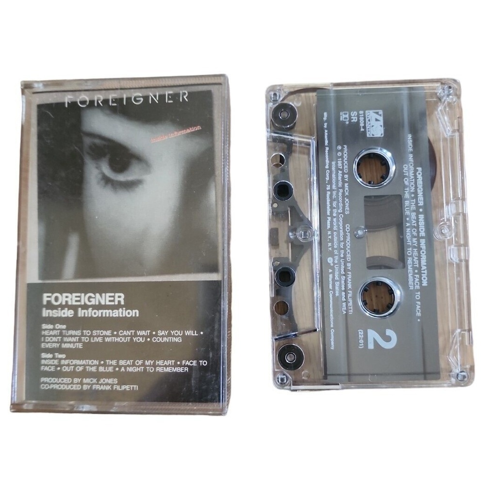Foreigner Inside Information Cassette Tape 1987 Atlantic Records